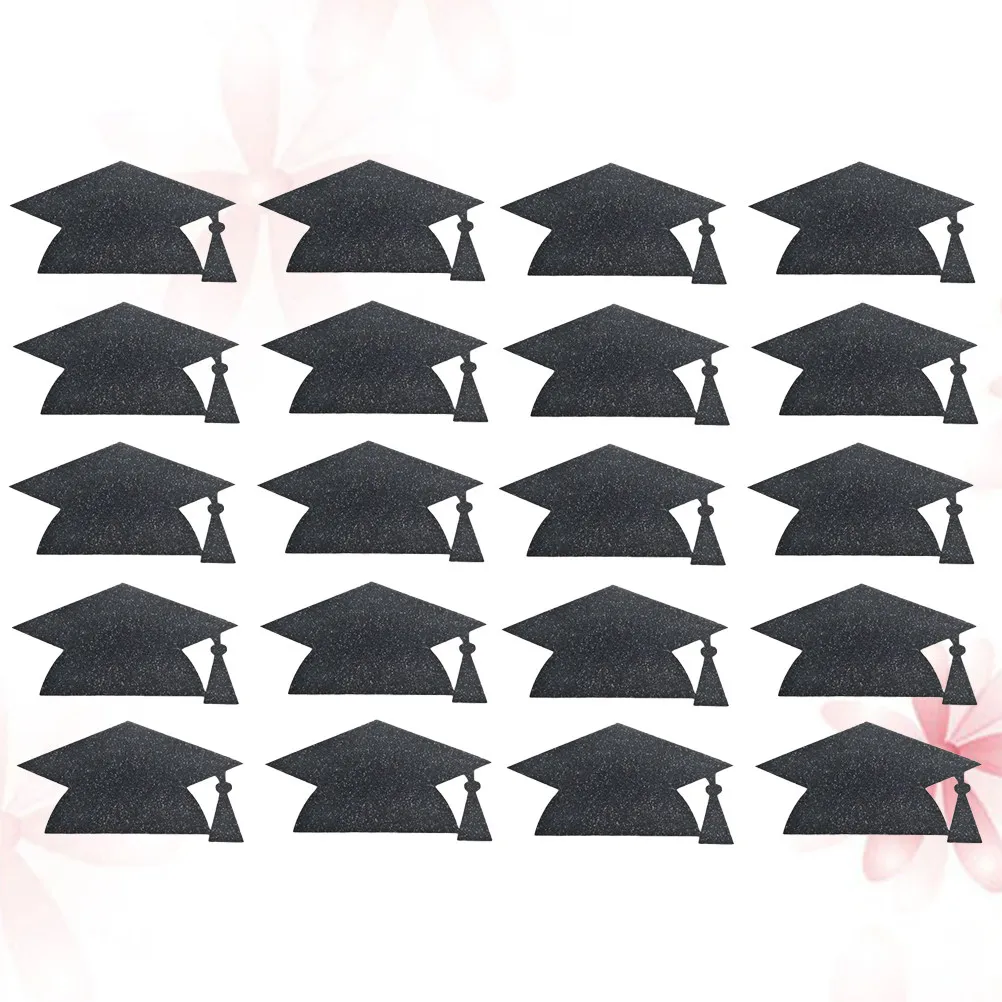 20Pcs Graduate Cap Stickers Creative Adhesive Decals for Smooth Surfaces DIY Cup Body Face Decor Photo Prop School Party Gift