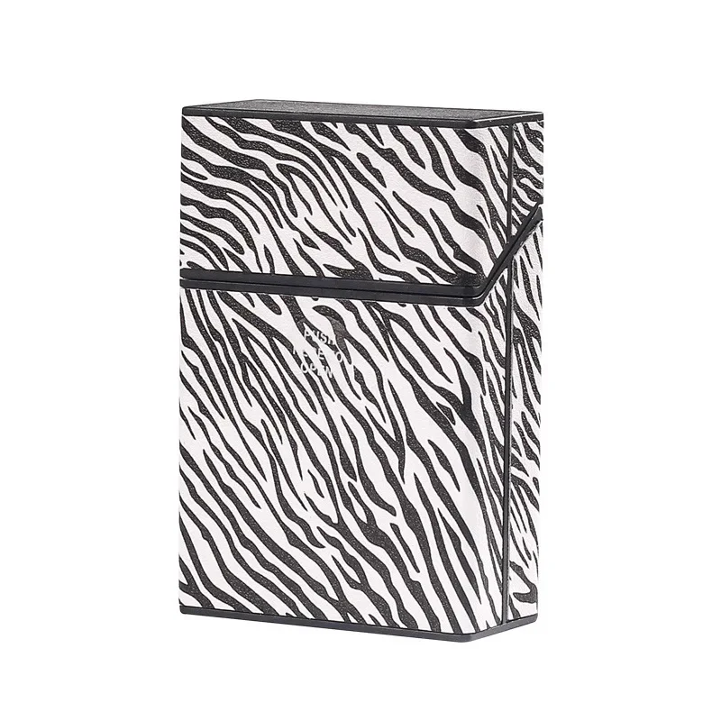 Creative Zebra Pattern Plastic 20 Cigarettes Box Portable Storage Pressure Moisture Cigarette Accessories