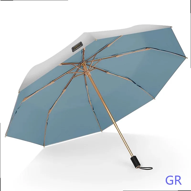 Titanium Silver Double Layer Black Coating Umbrella UV Protection Sun Rain Two Way