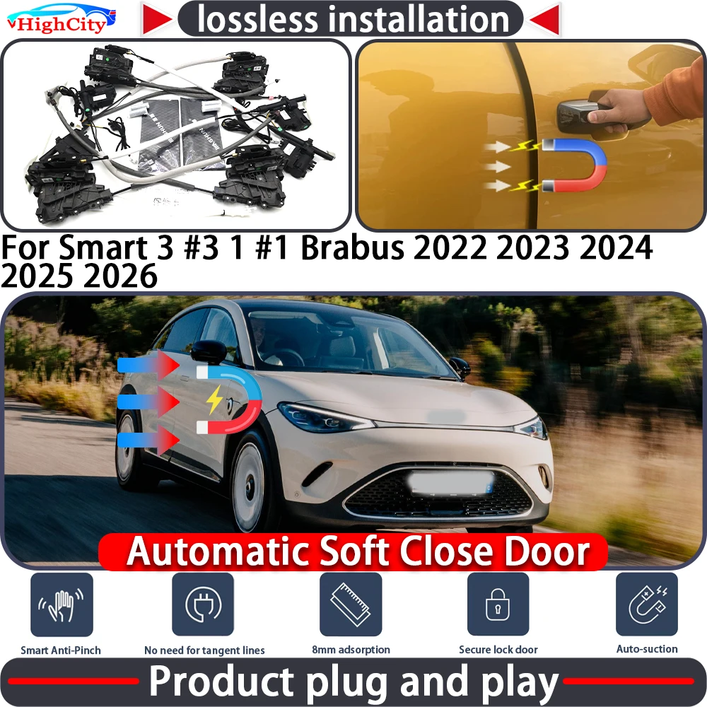 

Electric Closing Door Lock Actuator for Smart 3 #3 1 #1 Brabus 2022 2023 2024 2025 2026 Soft Close Power Latch System Auto