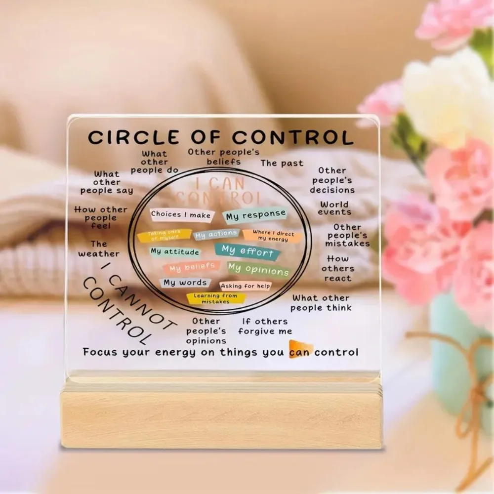 2D Control Circle Acrylic Ornament - Learning Desk Visual Focus Tool, Desk Organizing, Office Productivity Decoration, Gifts