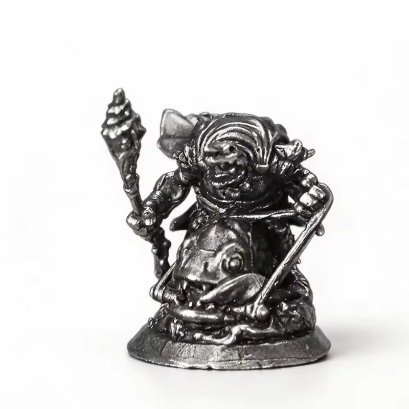 Metal Fantasy Rabbit Warrior Archer Miniature Figure,Tabletop Wargame Chess Piece,White Copper Collectible Ornament Model