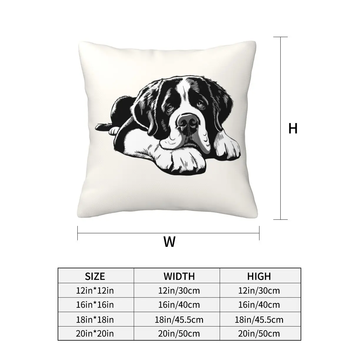 The Saint Bernard Square Pillowcase Pillow Cover Cushion Zip Decorative Comfort Throw Pillow for Home Sofa