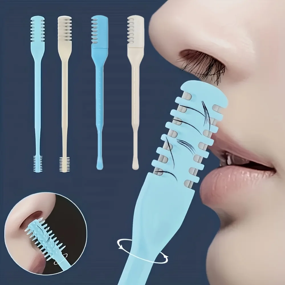 6Pcs Mixed Color Nose Hair Trimmer Set 360° Rotating Manual Trimmer with Storage Box for Men Women