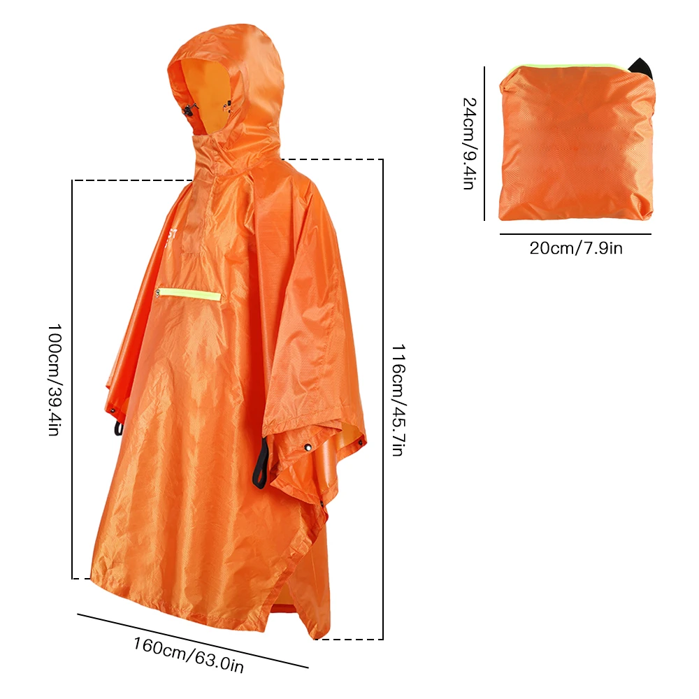 Men Women Raincoat Waterproof Rainwear with Reflector Rainproof Poncho with Reflective Strip