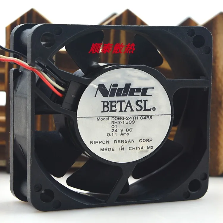 Nidec D06G-24TH 04BS DC 24V 0.11AMP 60x60x20mm 3-drutu wentylator chłodzący serwer