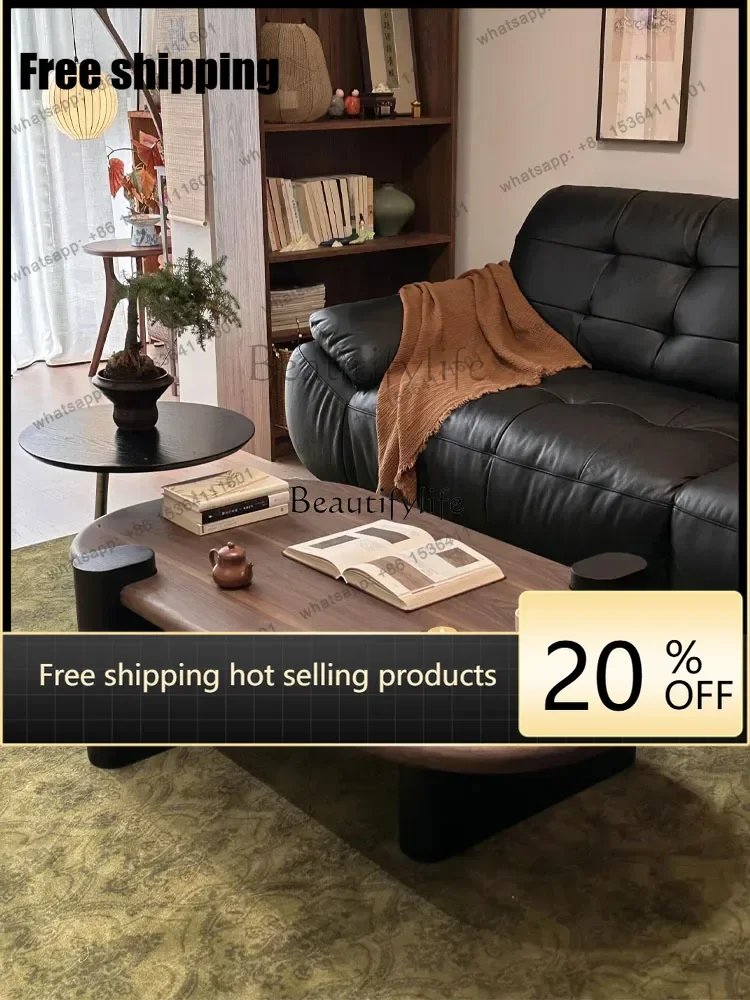 Factory Direct  Vintage Style Small Apartment Home Living Room Modern Simple French Cream Solid Wood Coffee Table