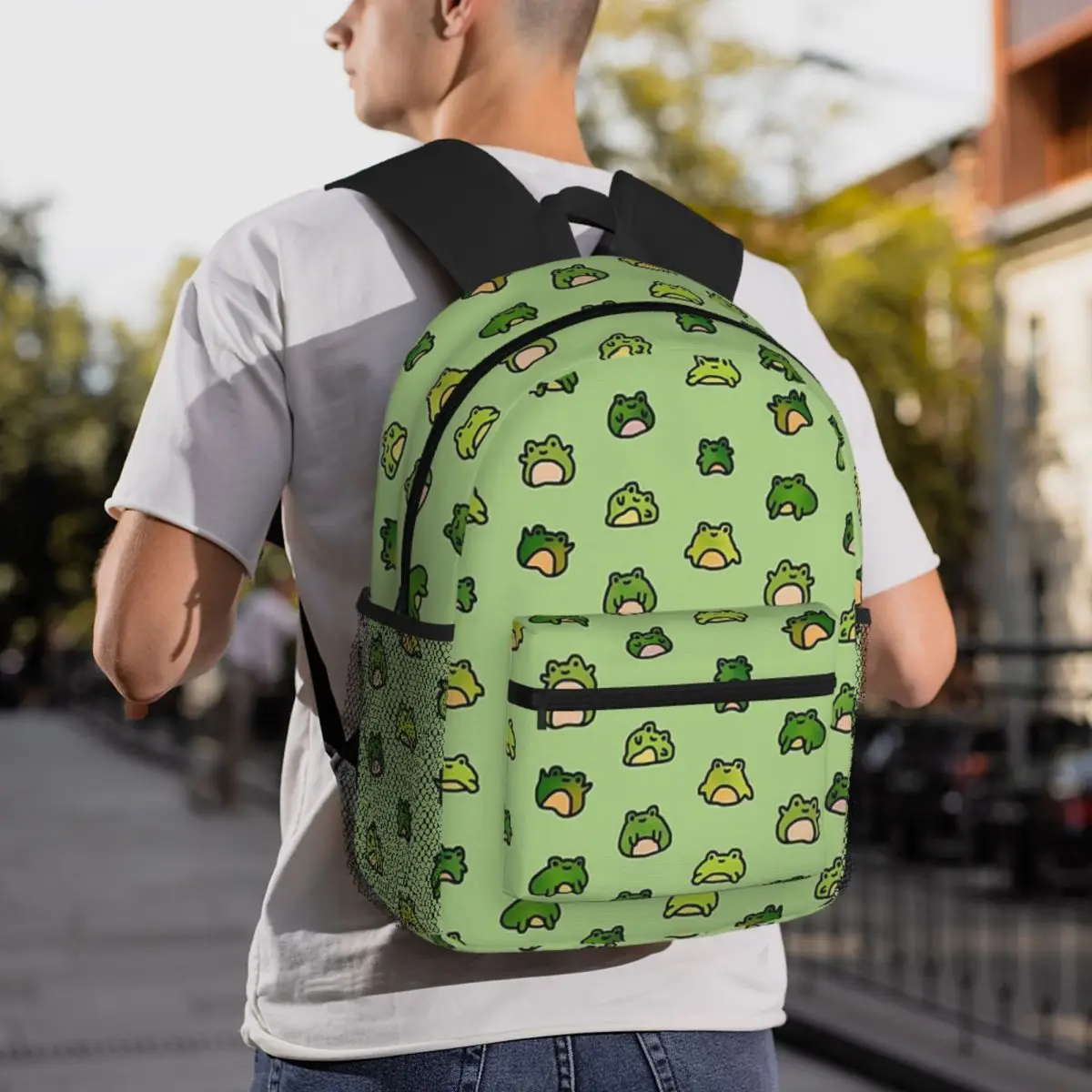 

Frogs Doodle Student Backpack School Bag Hiking Travel Daypack for Boys Girls Fashion Bookbag Shoulder Bags