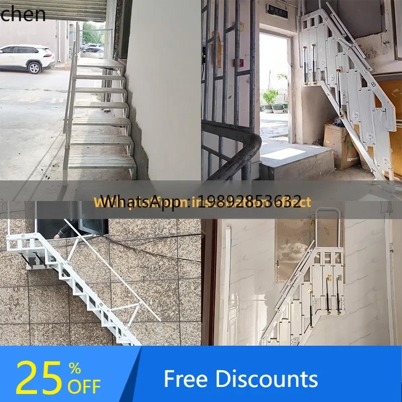 u20 folding stairs against the wall loft side wall step ladder Duplex escalator home decoration accessories image 3