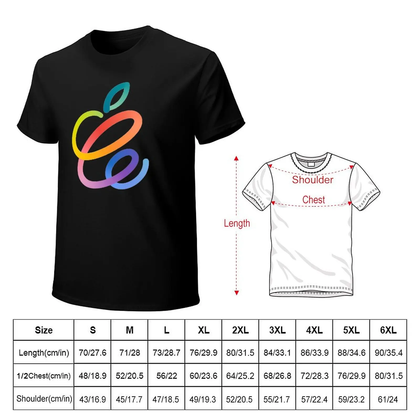 Spring Apple T-shirt anime sports fans tops korean fashion T-shirts for men cotton