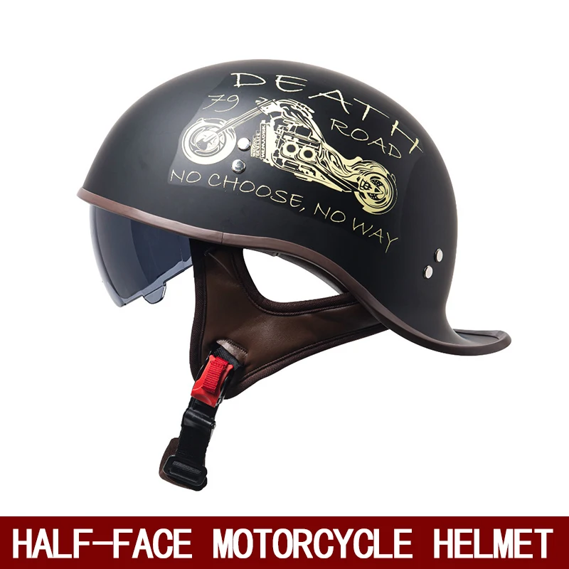 Retro pół kask 3C certyfikat męski i damski motocykl lokomotywa elektryczna lato cross-country ABS retro motocykl on