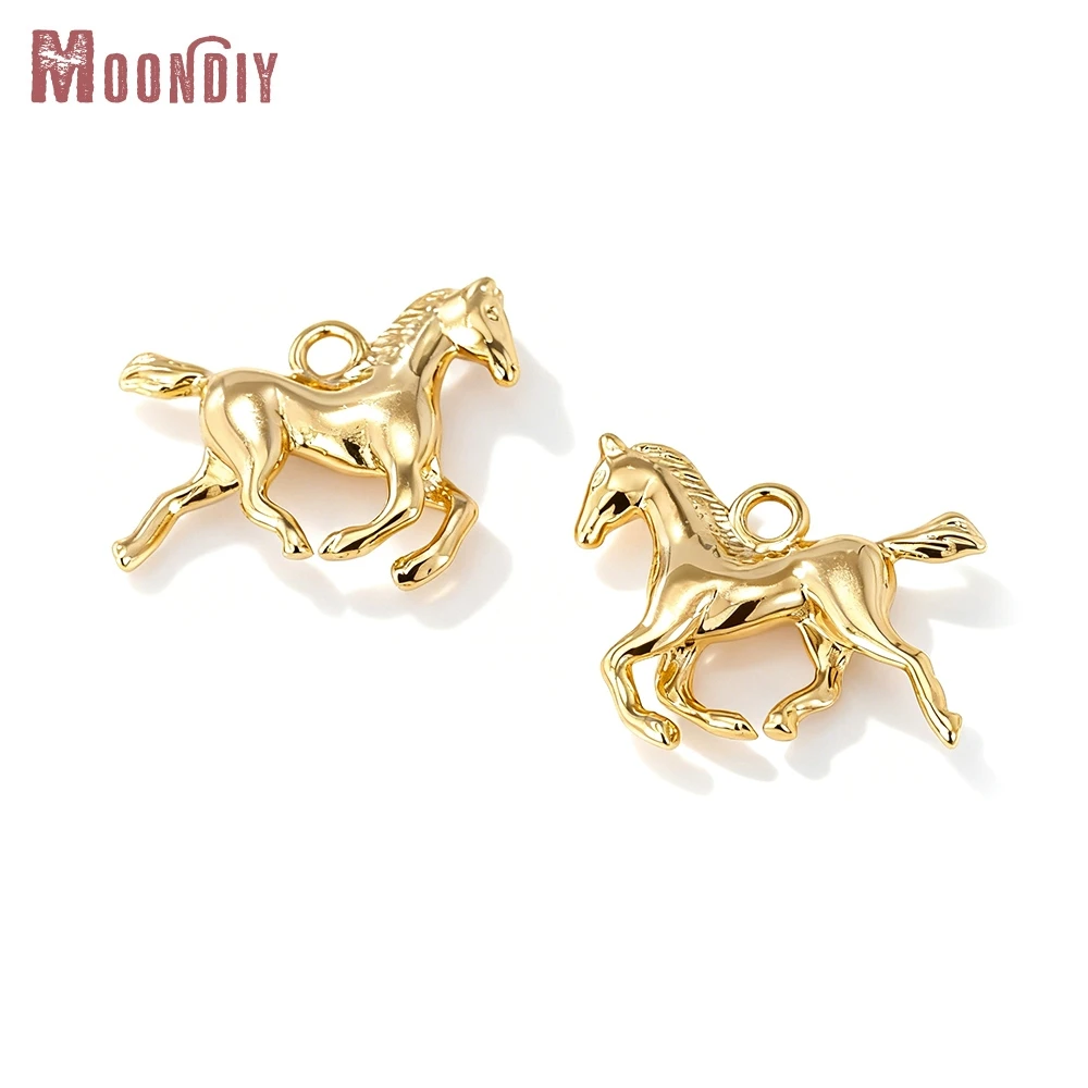 4 PZ 14.5x19 MM 18 K Colore Oro Ottone Cavallo Pendenti con ciondoli di Alta Qualità Fai Da Te Collana Orecchini Accessori di Gioielli Che Fanno Forniture