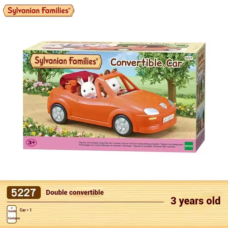 Producto Original, familia SYLVANIAN, personaje de Anime, casa de juegos de simulación, juego de coche doble convertible, juguete para niños, cumpleaños Gi