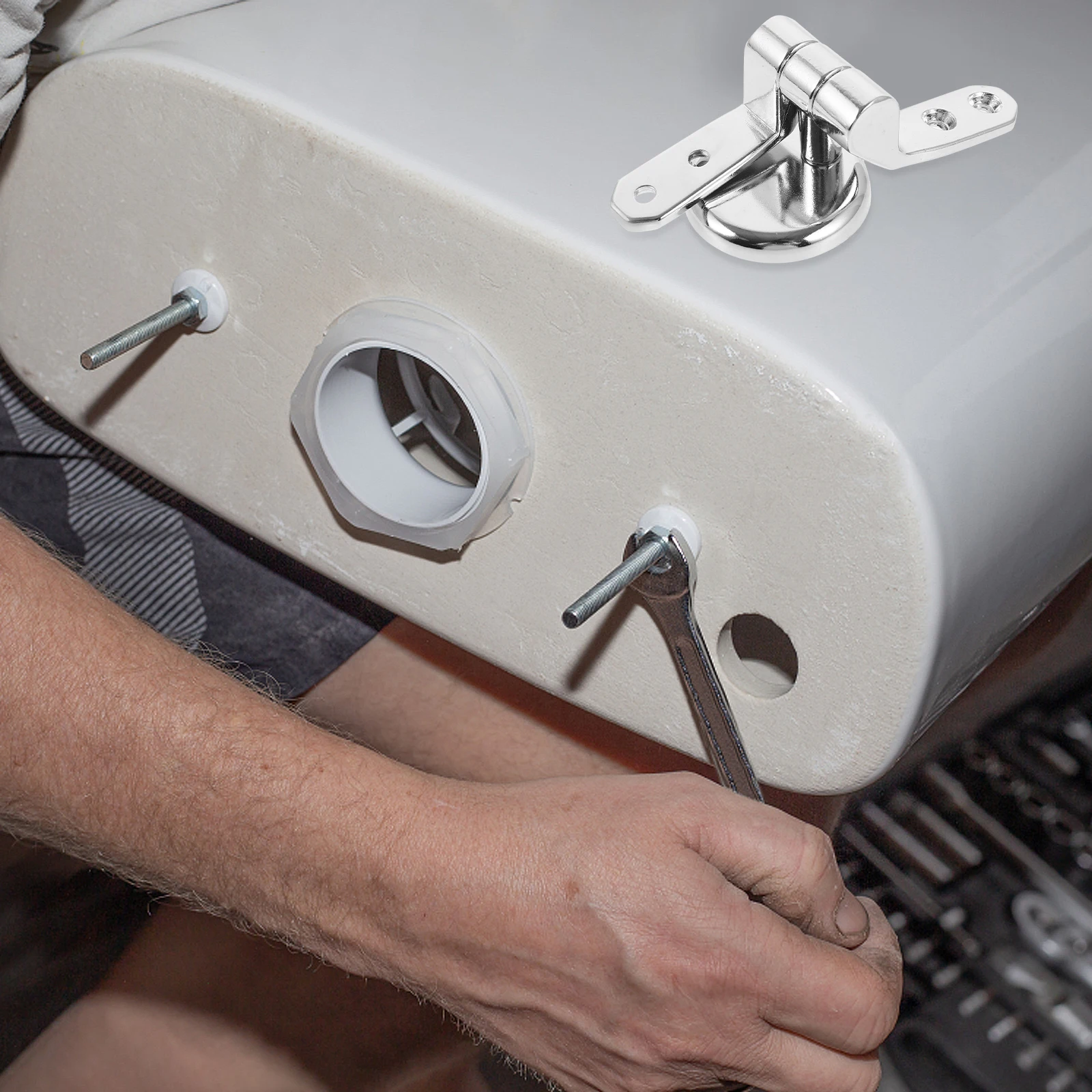 

Stainless Steel Silver For Wooden Plastic Metal Toilets Durable Easy Install Mounting Set Hinge For Toilet Seat Cover