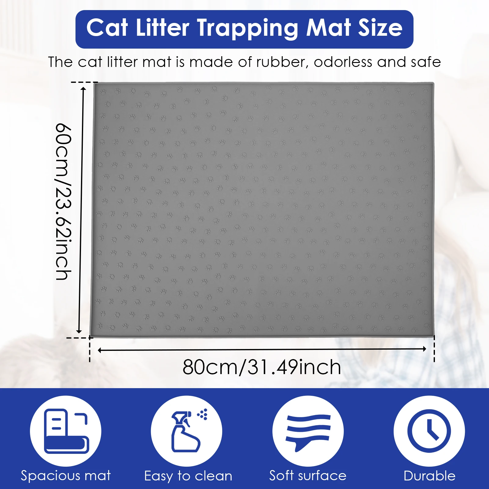 Cat Litter Mat Pet Toilet Waterproof Silicone Non Slipping Wear-Resistant Washable Pet Litter Mat Clean Supplies