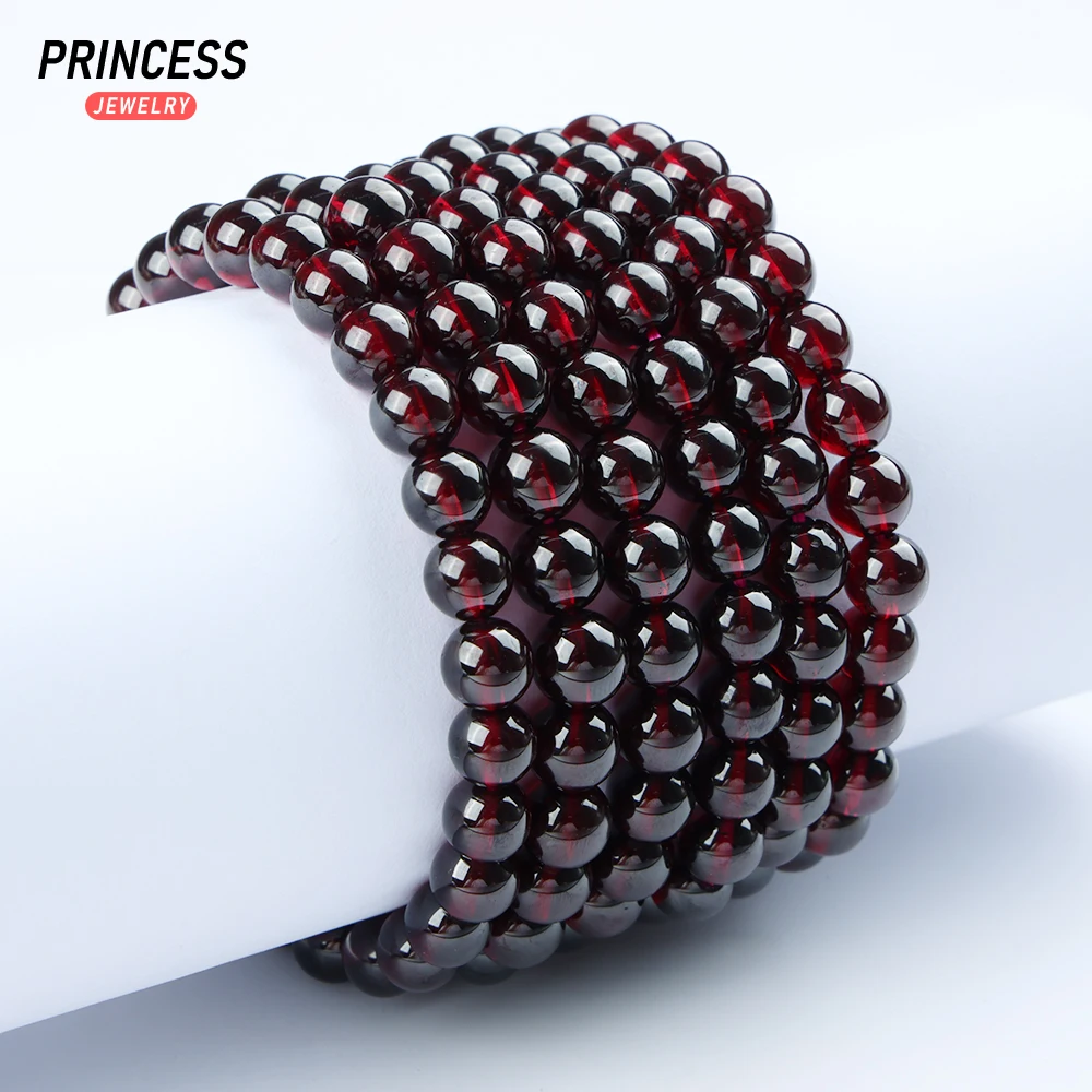 5A Natural Brazil Clear Wine Red Garnet Loose Stone Beads for Jewelry Making Charm Stone Beads DIY Accessories