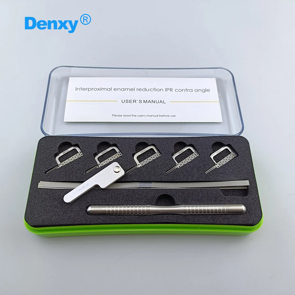 Denxy Dental Reciprocating IPR System Interproximaler Zahnschmelz-Reduktionsstreifen-Kit Winkelstück Kieferorthopädisches Zahnschmelz-Entfernungswerkzeug – Detail 1