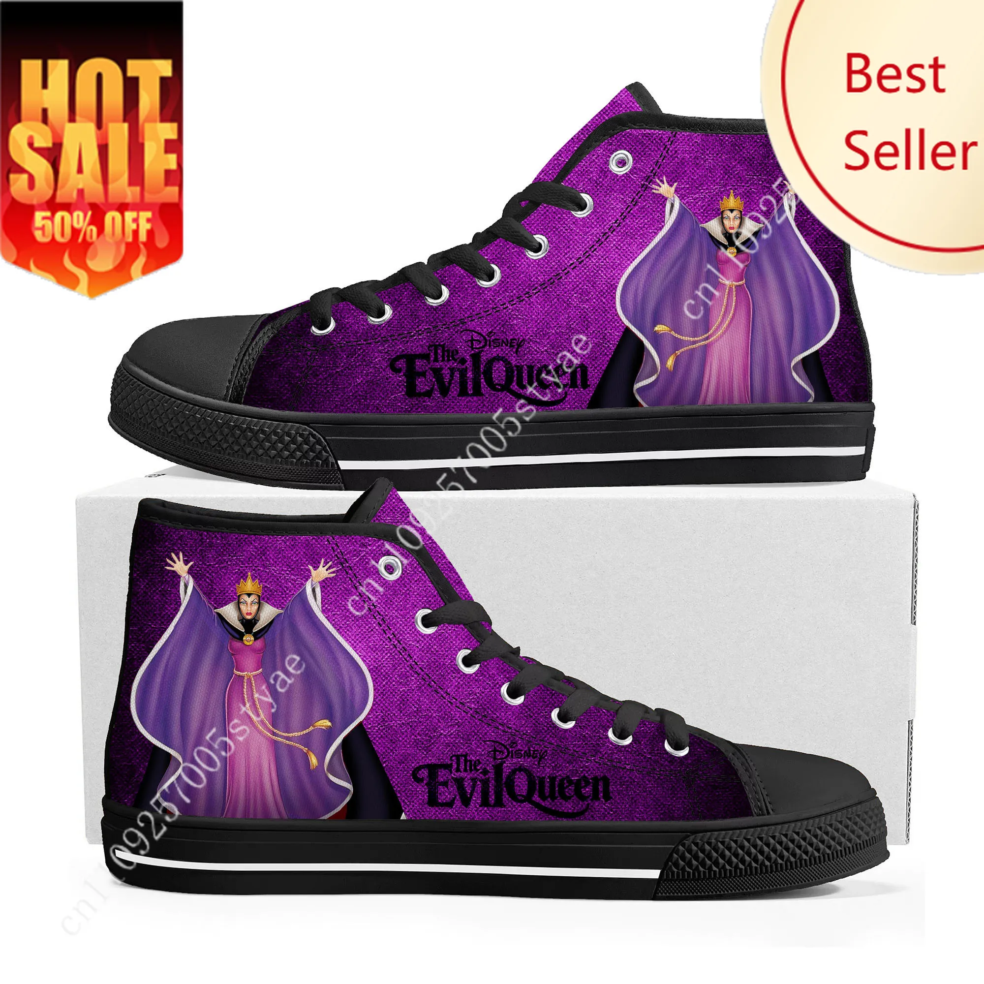 

The Evil Queen High Top Sneakers Disney Cartoon Movie DIY Decorate Shoes Design Your Party Holiday Gifts Custom Shoe