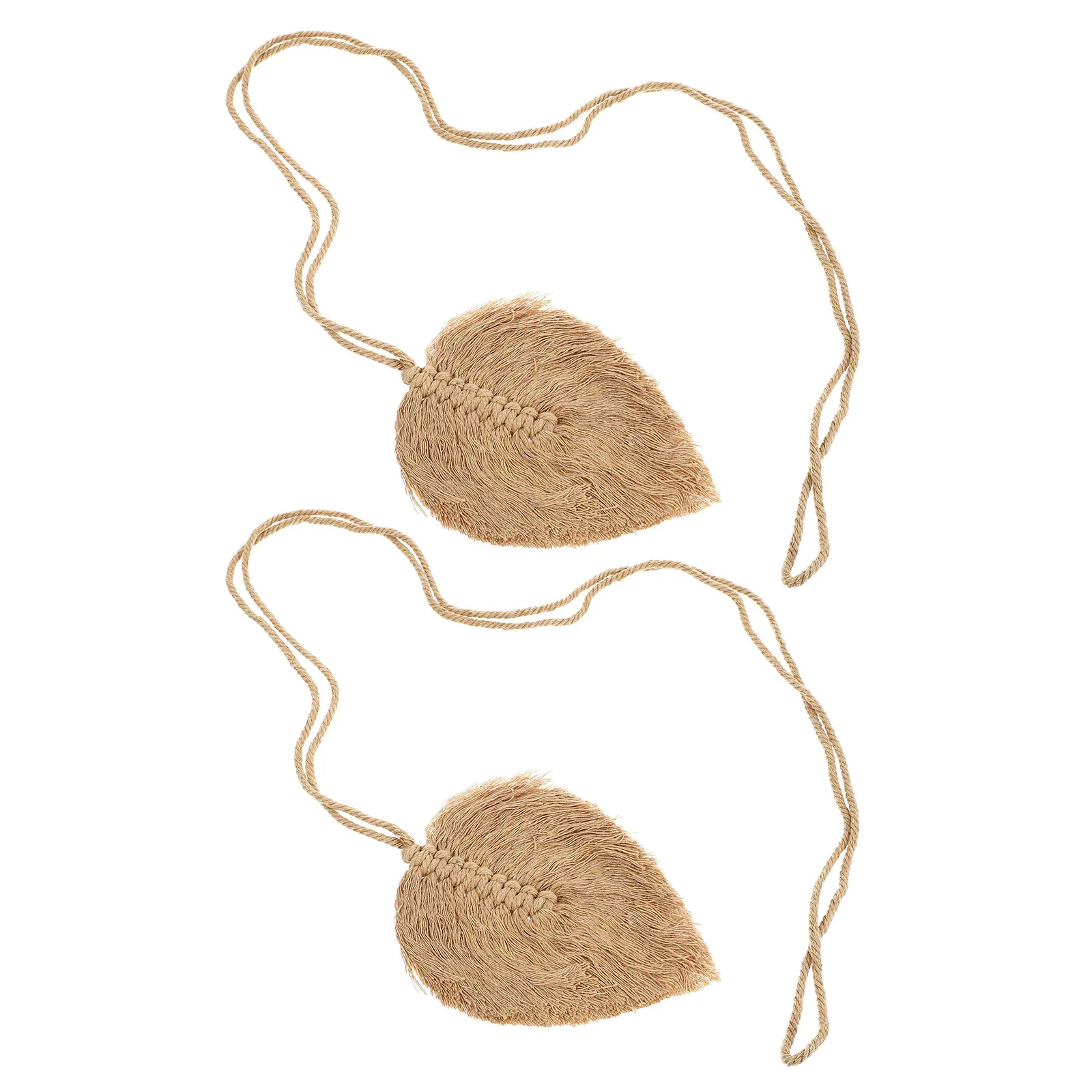 

2pcs Cotton Rope Curtain Ties Bohemian Woven Tiebacks For Window Door Wall Decor Home Use Curtain Fixator Accessory