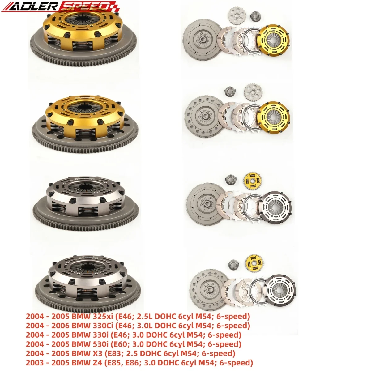 

ADLERSPEED For 04-05 BMW 525 325 330 530 X3 Z4 M54 6-Speed Sprung Clutch/Racing Clutch Twin Disc Clutch