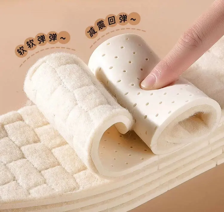Winterwärme-Woll-Einlegesohlen, weiche, bequeme Einlegesohle, Latex, stoßdämpfende Sohlen, rutschfeste, beheizte Schuhpolster, 1 Paar/2 Paar – Detail 7
