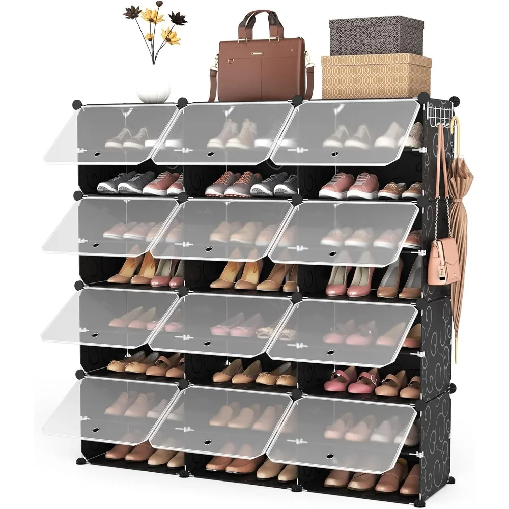 Portable Shoe Rack Organizer 8-Tier Cabinet 48-Pair Organizer Shoes Storage Expandable Free Stackable Space Shoe Rack