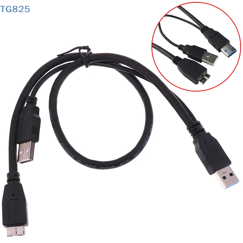 【AN】USB 3.0 A Male Micro USB 3.0 B Y Cord Cable For External Hard Drive Disk Cables