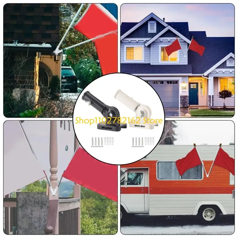

547B RVs Flag Holder Base For Both Wall And Poles Mounting Lightweight Yet Strong Aluminum Construction For Shops and Festival