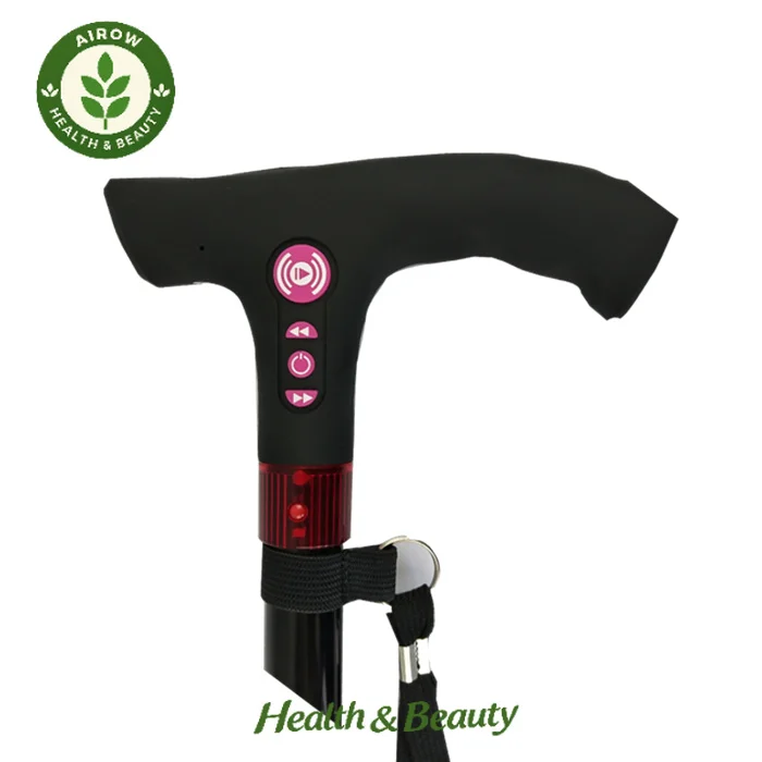AIROW Elederly Canes Aluminum Walking Stick with Chair Elderly Outdoor Walking Crutch Folding Tripod Cane