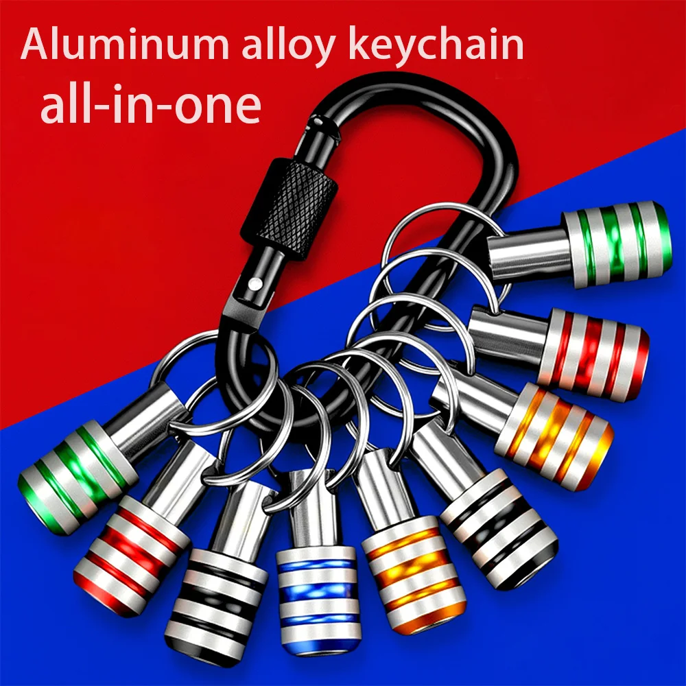 푸시 투 언락, 6개/세트 1/4 육각 샹크 알루미늄 합금 드라이버 비트 홀더 경량 퀵 체인지 익스텐션 바