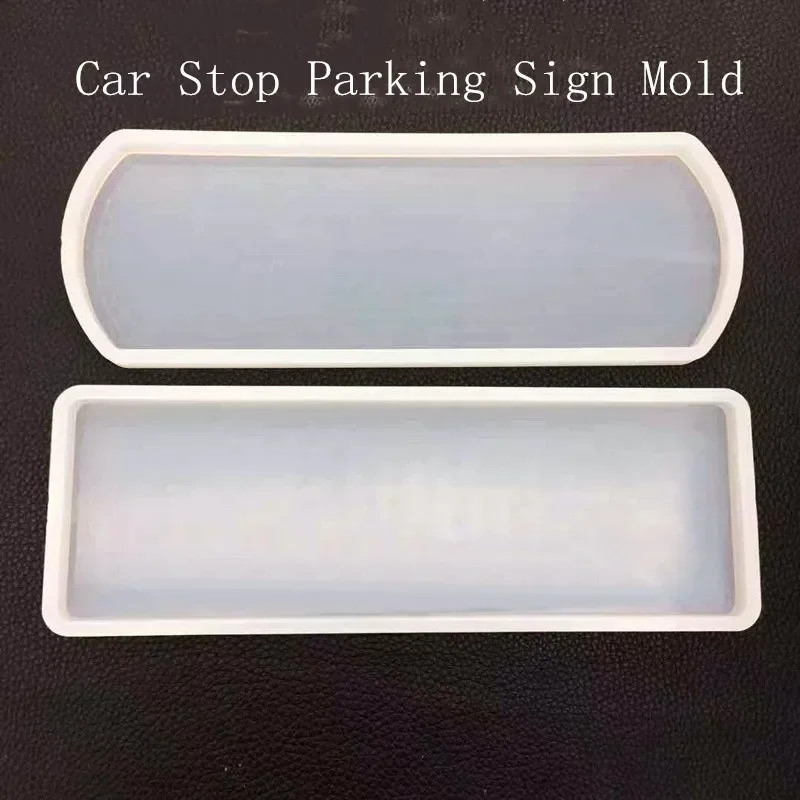 Car Stop Parking Sign Mold DIY Tray Resin Crystal Epoxy Silicone Mould Parking Sign Resin Mold Handmade number Mold Ornament