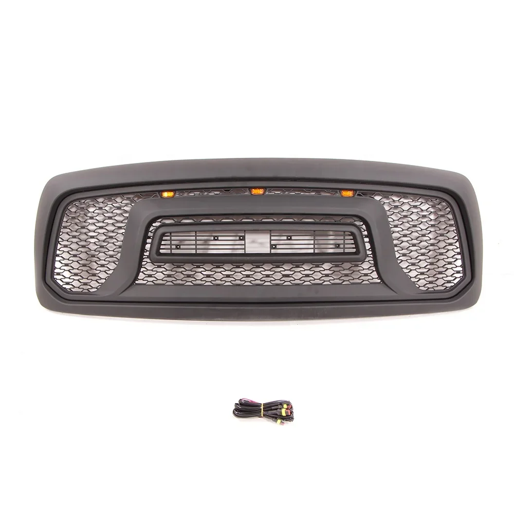 2002 2005 pickup truck parts custom 3 pieces led lights honeycomb black front grille car grills fit for ram 1500