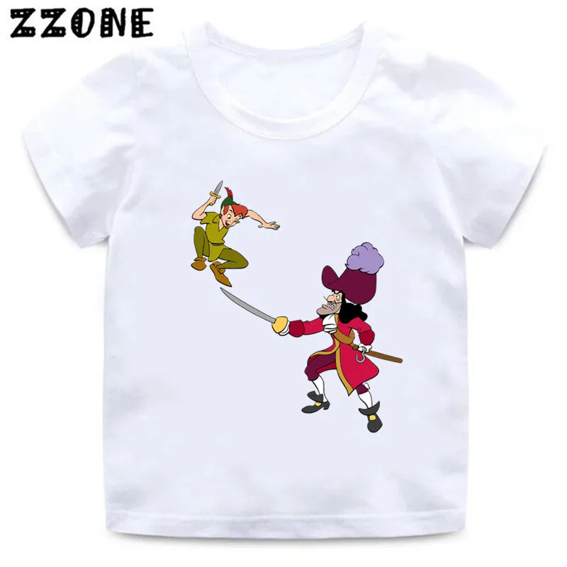 Hot Sale Peter Pan Tinker Bell Print Cartoon Kids T-Shirts Funny Girls Clothes Baby Boys T shirt Summer Children Tops,ooo5809