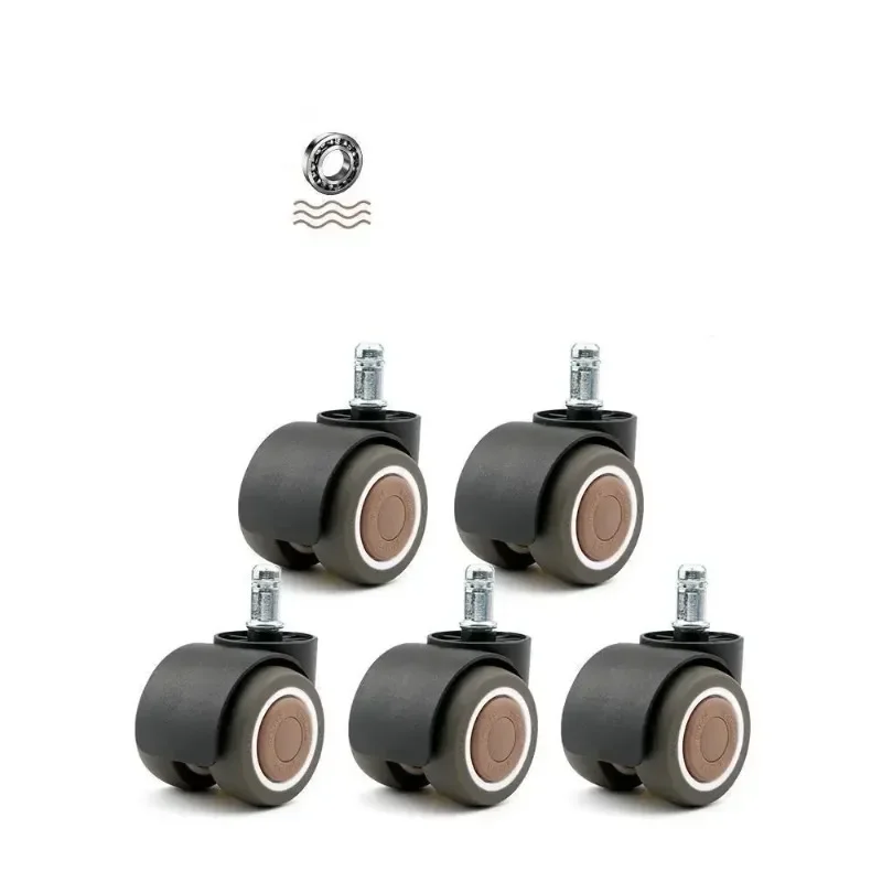 5Pcs 2 inch M10/M11 Circlip/Screw Silent Universal Casters, Swivel Wheels for Office Chairs