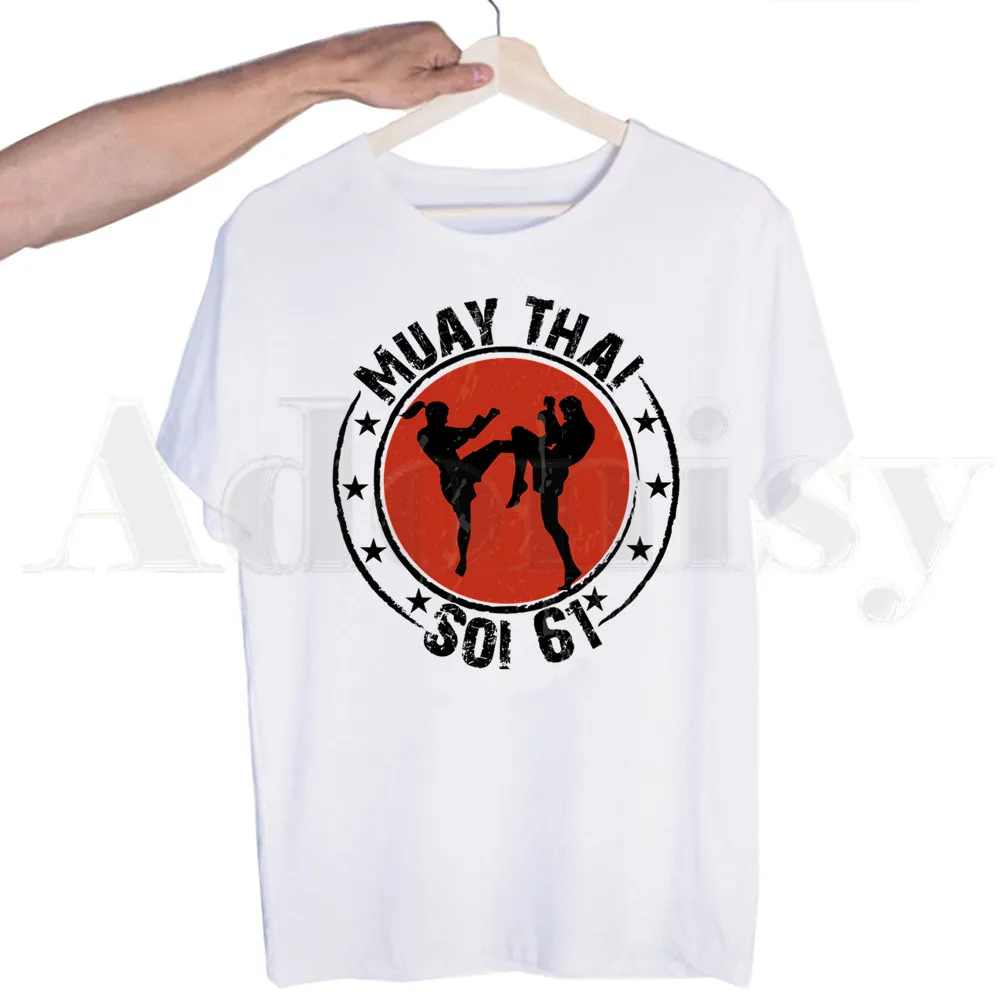 Muay Thai Kick Thailand Martial Tshirts Men Fashion Summer T-shirts Tshirt Top Tees Streetwear Harajuku Funny