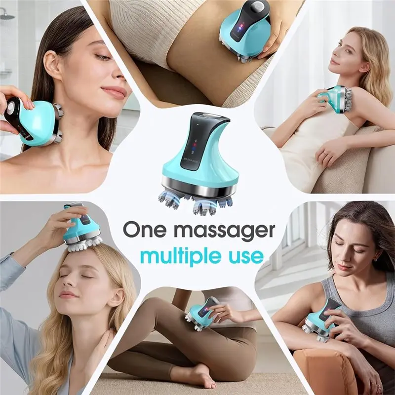 

【GARMENT】Электрический беспроводной массажер для головы с 108 массажными узлами для расслабления мышц шеи, плеч и спины, снятия напряжения, массажа кожи головы