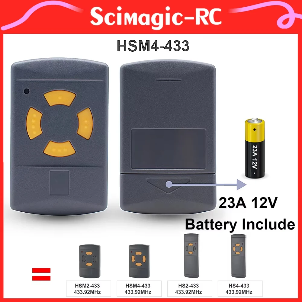 

100% совместимый с HS2, HS4, HSM2 433.92 МГц пульт дистанционного управления для гаражных ворот с фиксированным кодом, копирующий код, для открывания ворот и дверей