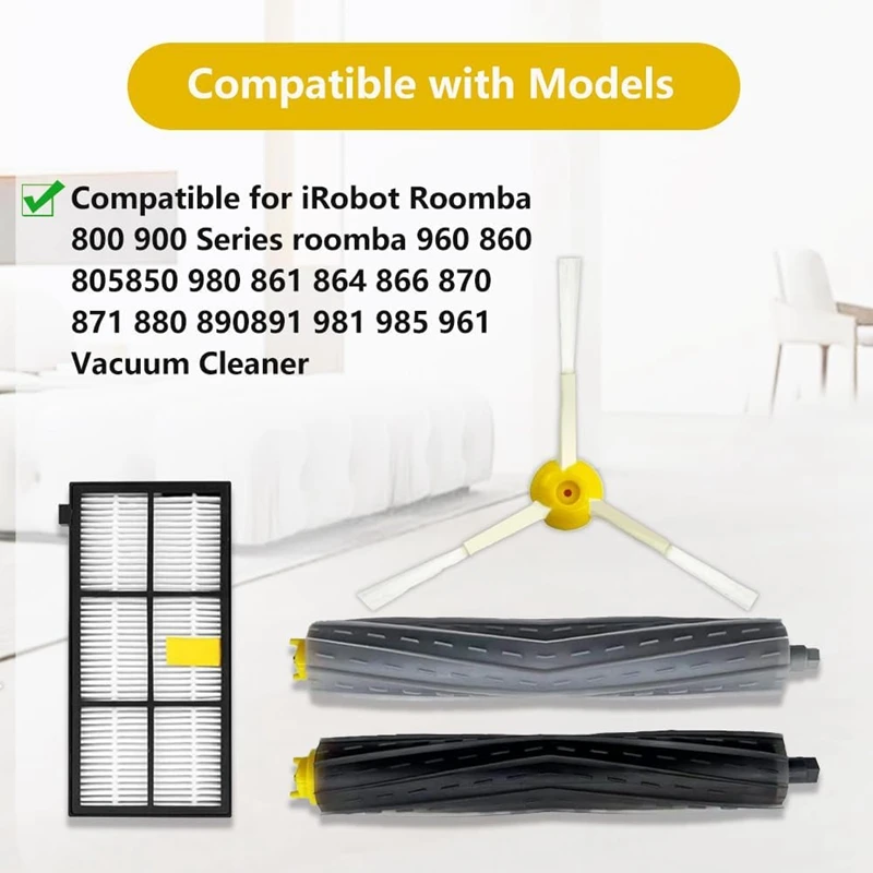 Para irobot roomba série 800 850 860 861 864 866 870 871 880 890 891 900 série 960 961 980 981 985 peças de escova de filtro