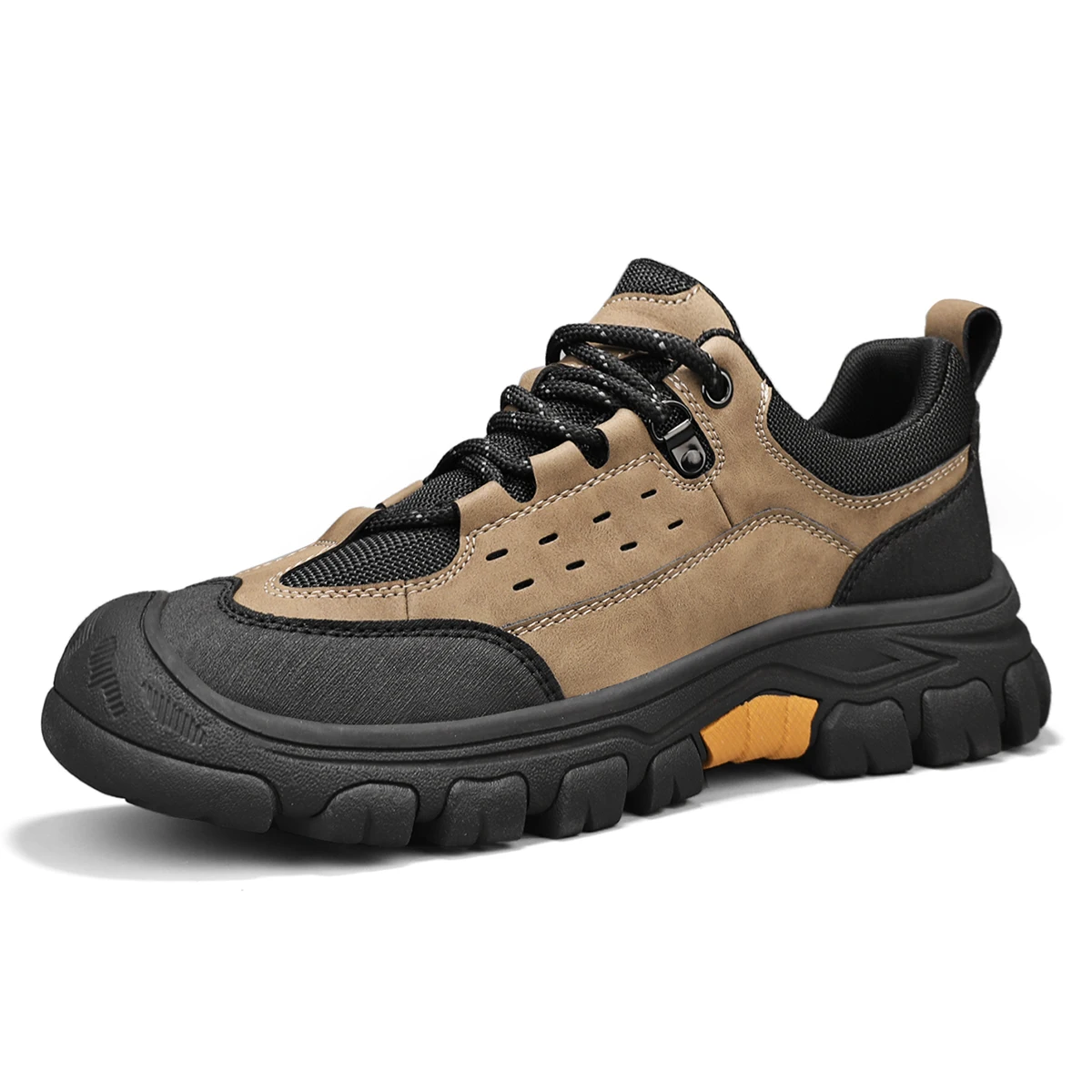 

Men's Outdoor Hiking Boots, Breathable Ankle-Top Sneakers with Non-Slip Sole, Metal Eyelets & Reinforced Lacing