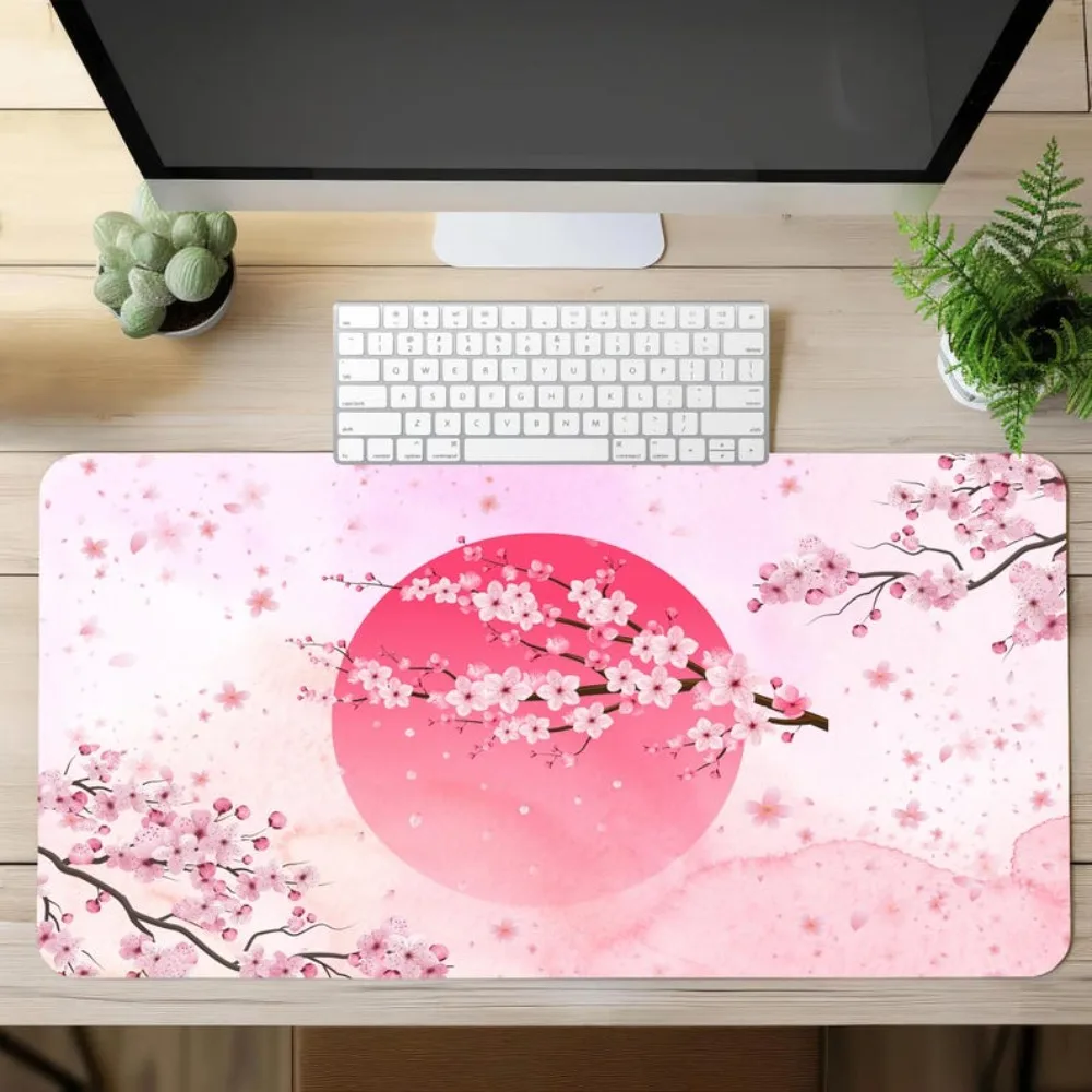 

Коврик для мыши с розовым вишневым цветком, резиновый противоскользящий, прочный, моющиеся компьютерные аксессуары, высококачественный коврик для стола