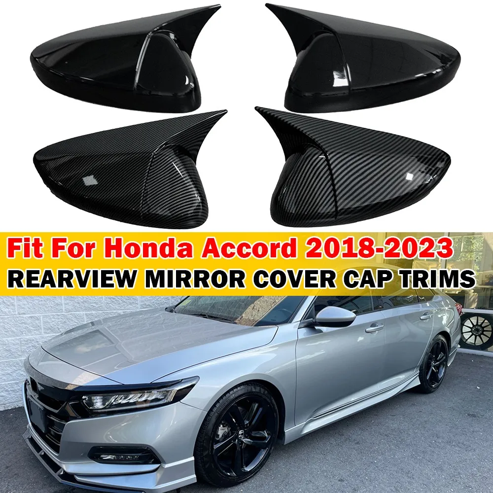 

For Honda Accord 2018-2023 Car Sticker Rearview Side Mirror Cover Wing Cap Exterior Door Rear View Case Trim Carbon Fiber Look