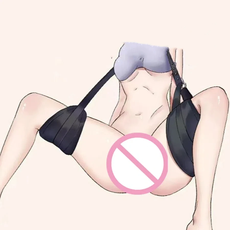 مجموعة ألعاب جنسية مفتوحة الفخذ من BDSM للأزواج البالغين - لعبة جنسية مفتوحة الساق قابلة للتعديل مع ضمادة لعبة مثيرة ووسادة للرقبة