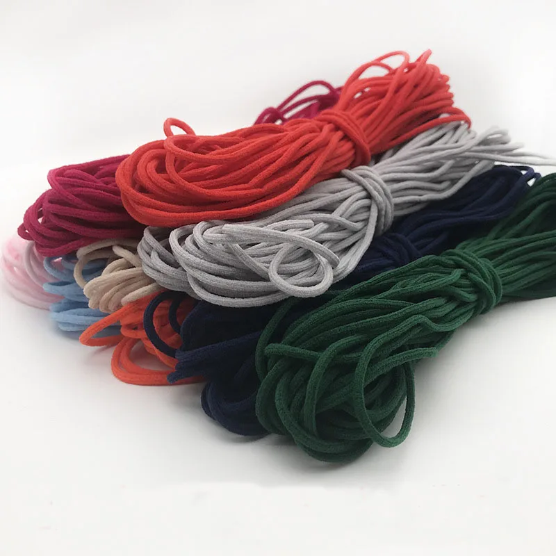 3MM Colorful Mask Elastic Band Corde Elastique Rubber Band String Elastiek Koord Rope Elastic for Sewing DIY Crafts Accessories