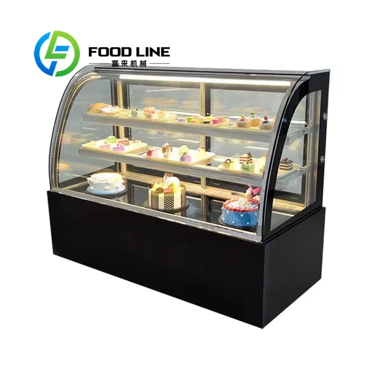 Commercial Cake Showcase Decorative Outer Frame Same As Glass Bakery Display Cooler Matches Modern Mall Interior Bakery