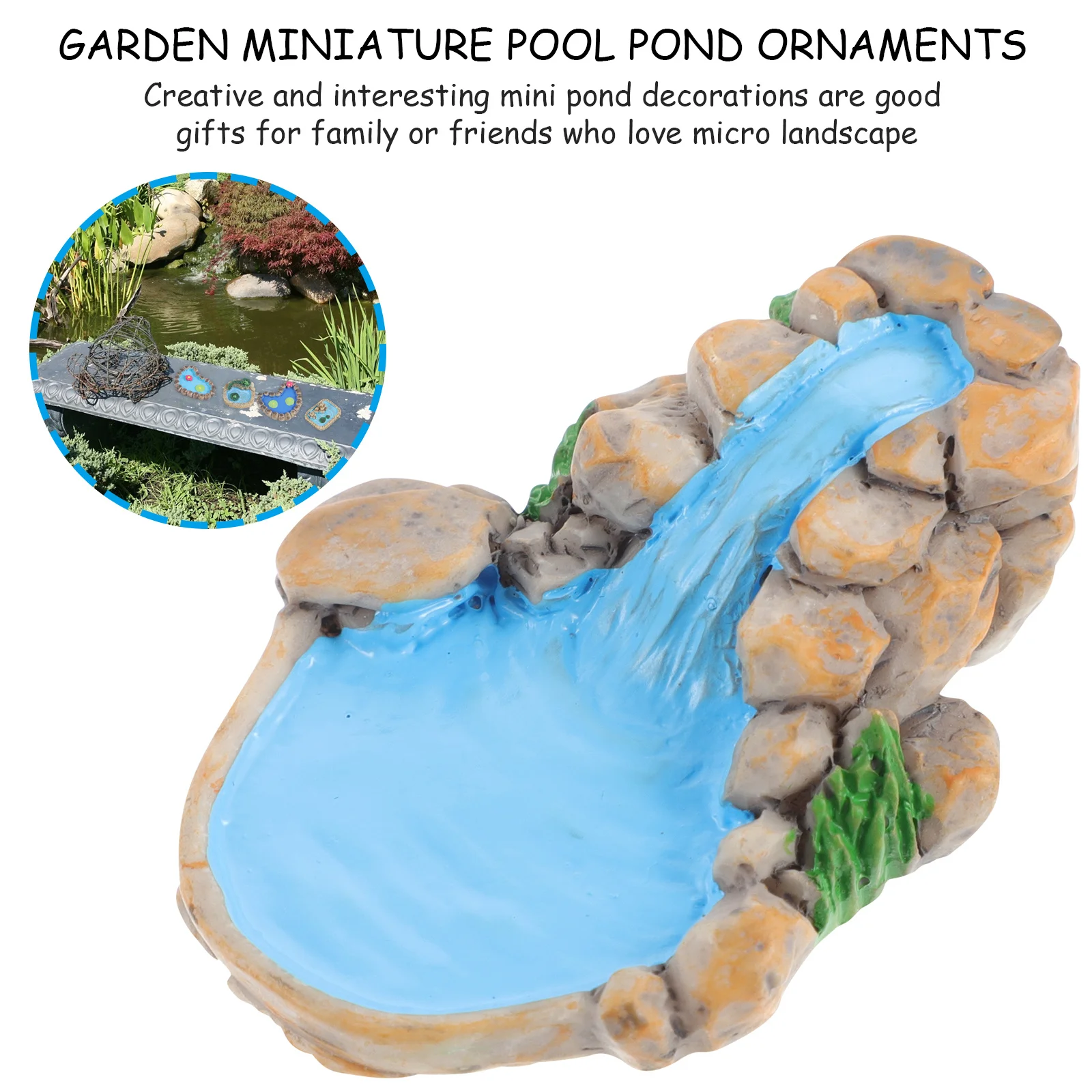 

9Pcs Mini Pool Ornaments Creative Micro Landscape Decoration Resin Pond Adornments Garden Decor Adornment