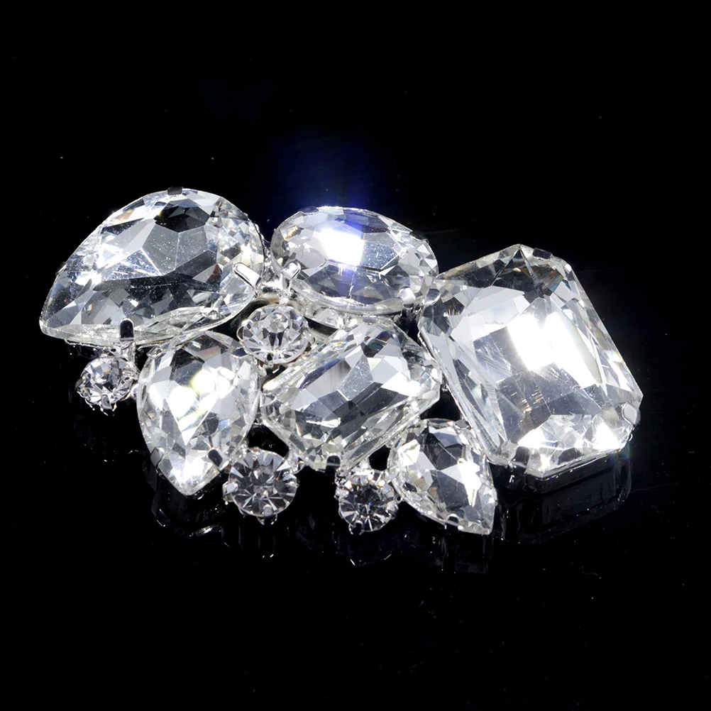 

Shoe Decorations Clips Wedding Shoes Accessories Buckle Rhinestone Charm Silver Crystal