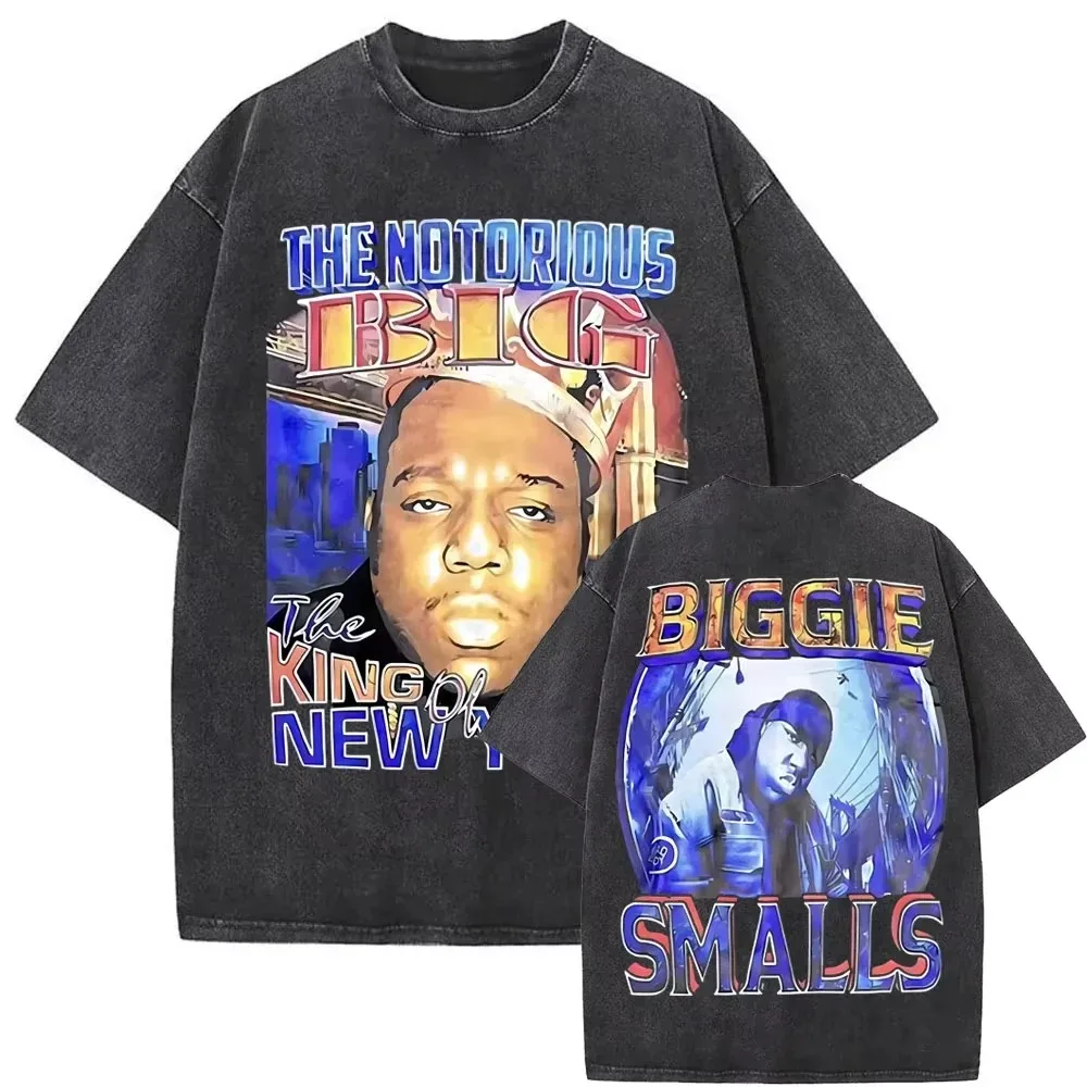 Rapper The Notorious Big L Lifestylez of The Poor and Dangerous Vintage Washed T-shirt Biggie Smalls Tshirt Men's Hip Hop Tees
