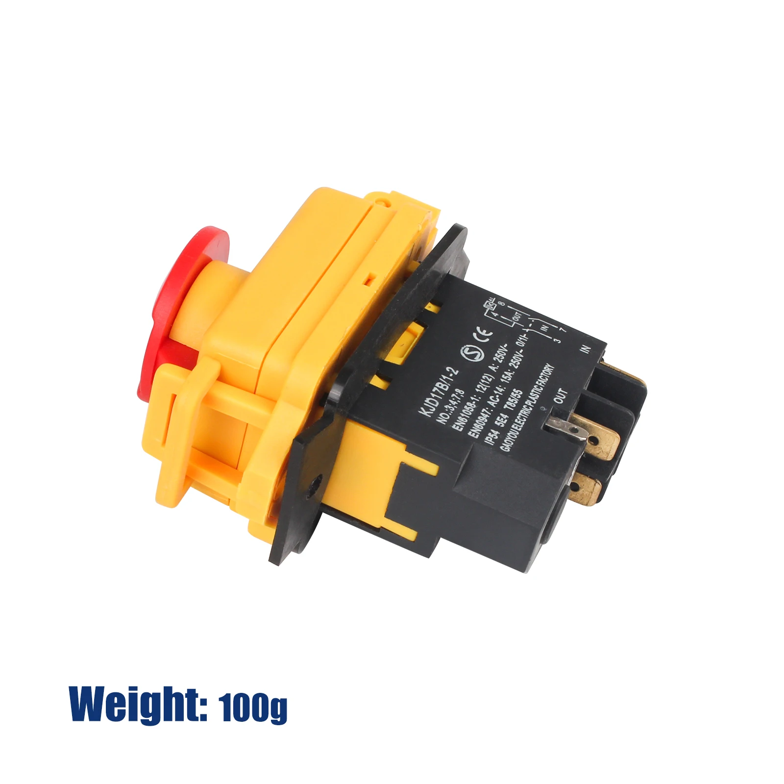 เครื่องกลึงขนาดเล็กอุปกรณ์เสริม KJD17B/1-2 4 PIN สวิตช์หยุดฉุกเฉิน ON-OFF Momentary รีเซ็ต Push ปุ่ม
