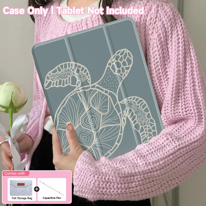 

Чехол для iPad 10.2/10.5/109 с двусторонним стилусом и фетровым чехлом, с отделением для стилуса. Для iPad11 A16, iPad Pro11/iPadAir13