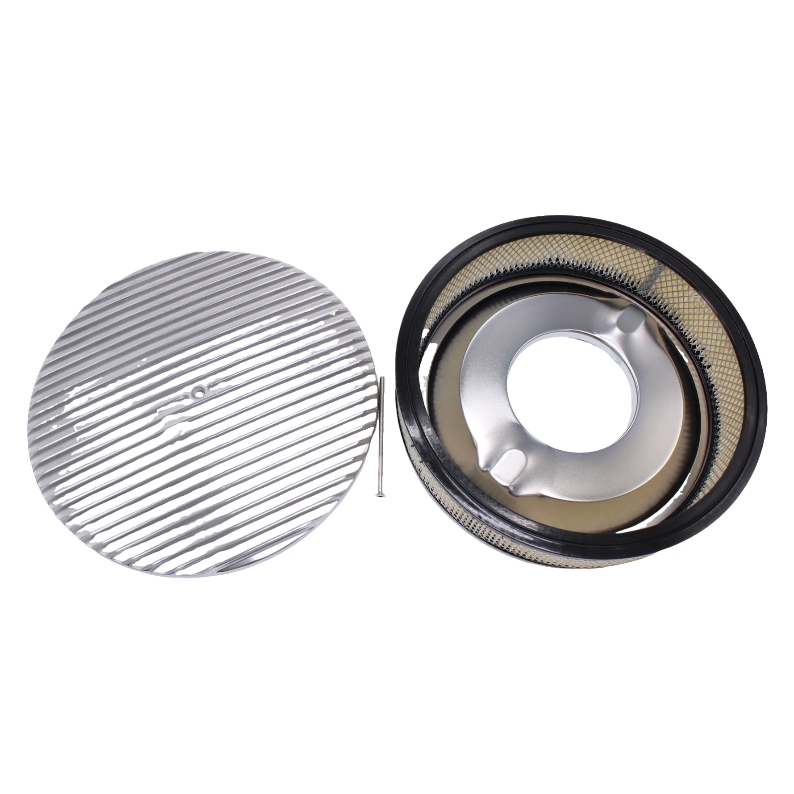 

1pc 14" X 3" Round Polished Aluminum Air Cleaner For Chevy Ford SBC BBC SI-AT26375 SIAT26375 Car Engine Replacement Parts